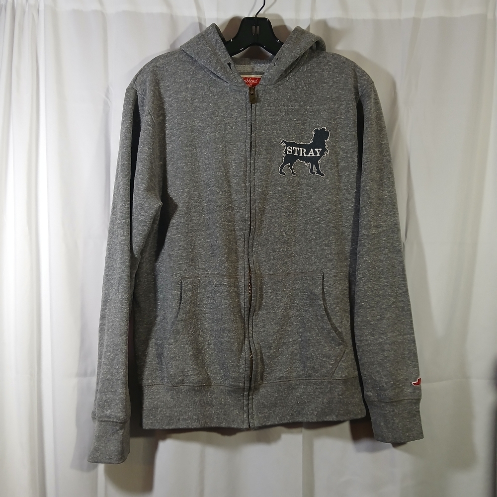 Stray Dog MI Triblend Sweats Mens Medium Hoodie Full Zip Sweatshirt Gray